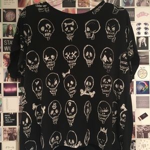 Cute Korean fashion skull shirt